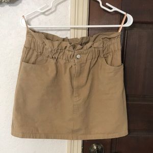 Khaki Paper Bag Waist skirt Wild Honey